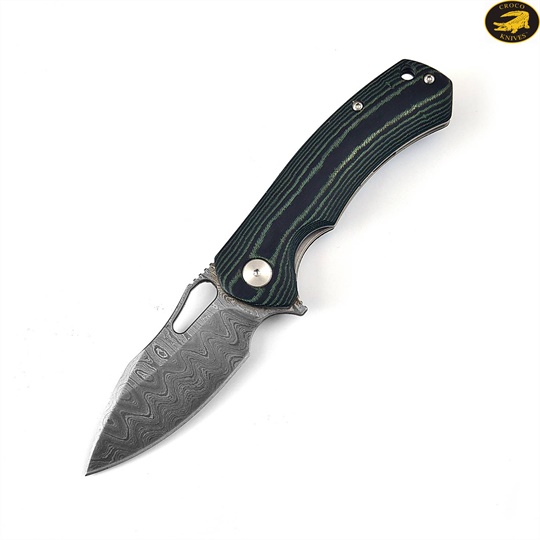 Damascus Steel Blade Flipper Knife